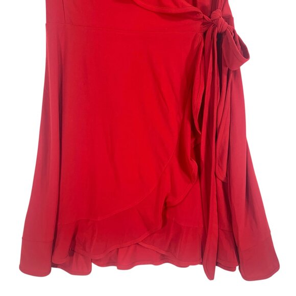 Tiana B Red scarlet  Wrap Dress size large - Picture 13 of 15